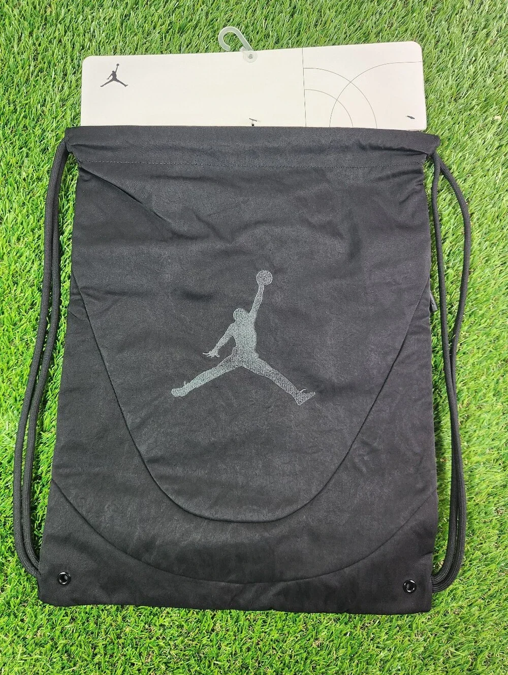 NIKE AIR JORDAN JUMP-MAN STITCHED LOGO DRAWSTRING SACK BACKPACK BLACK BRAND NEW!